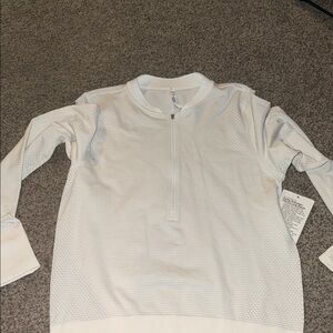 White Mesh Quarter Zip